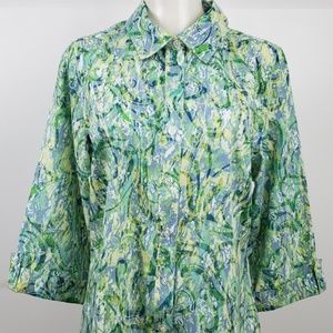 Breckenridge Top size Large Green Floral